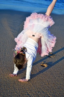 Cartwheels in the sand.