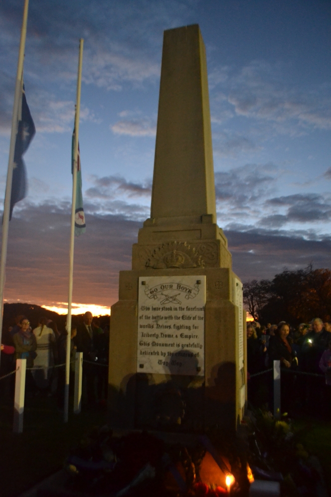 Dawn breaking after the commemorative service.